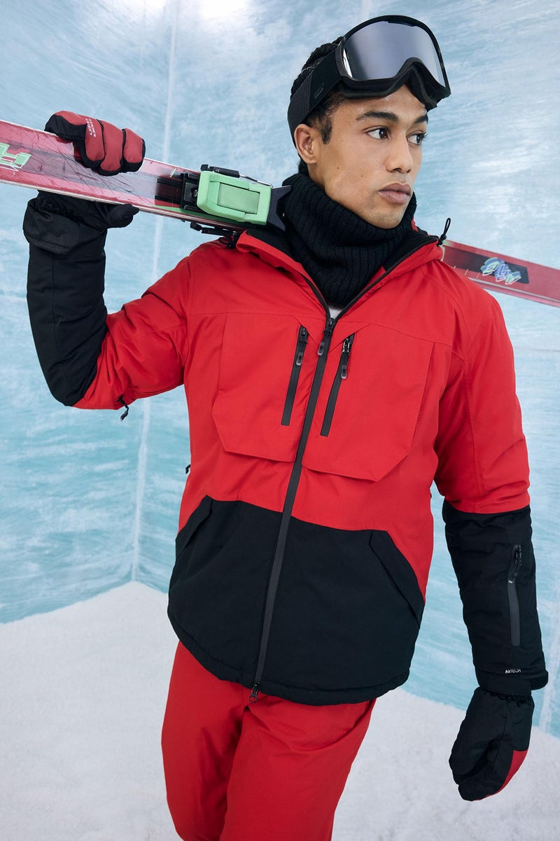 DeFacto Red Man Slim Fit Hooded Waterproof Ski Jacket Casual - Image 3